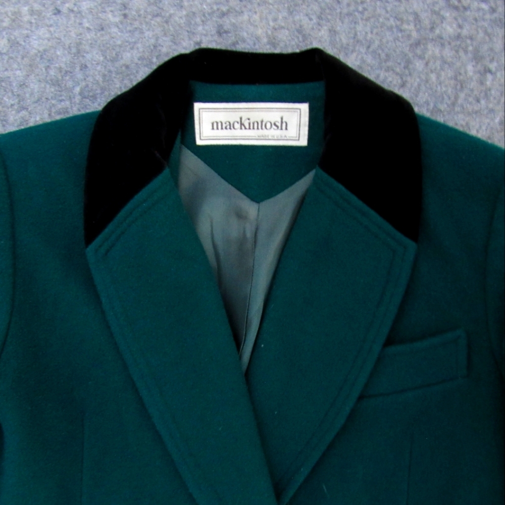 Vintage MacKintosh Green Overcoat Longcoat Size 6 Wool
